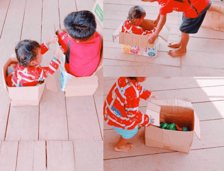 Rainy Day Cardboard Box Race Game: A Low-Cost Indoor Activity for Kids